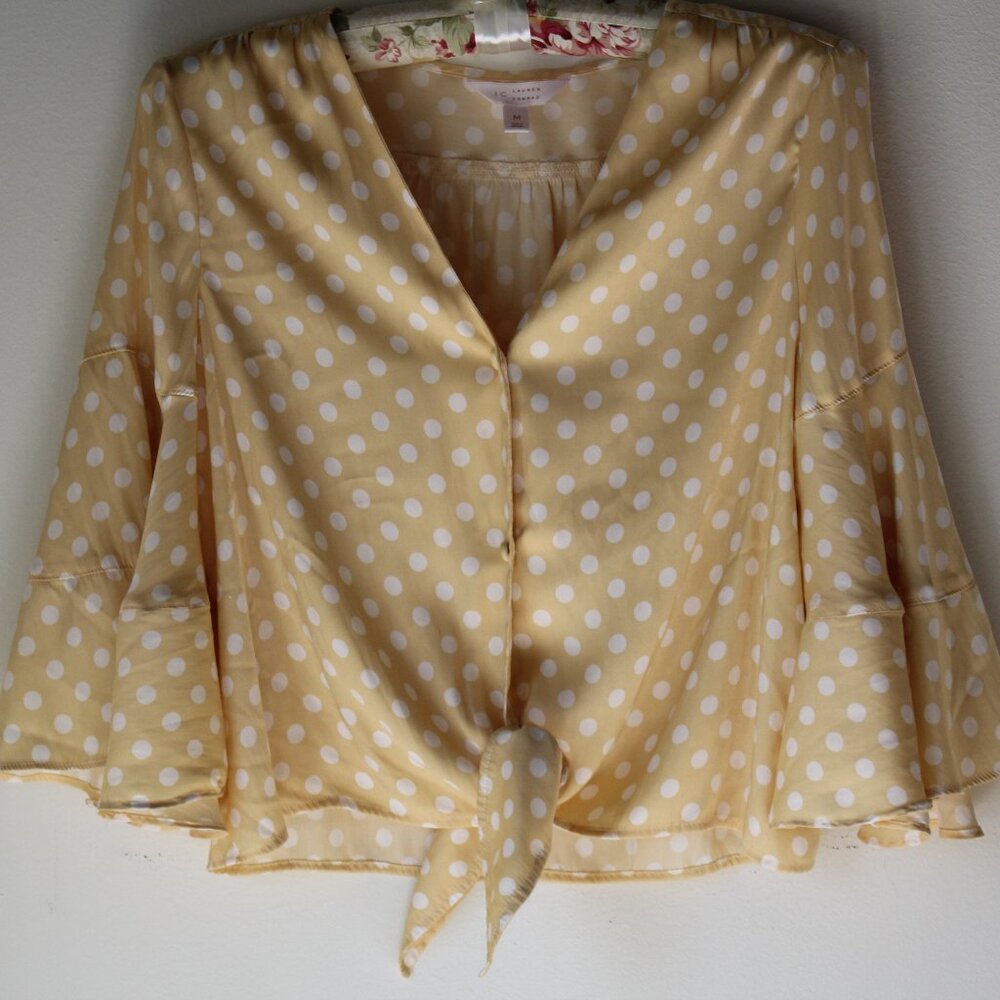 Lauren Conrad Cropped Bell Sleeve Blouse